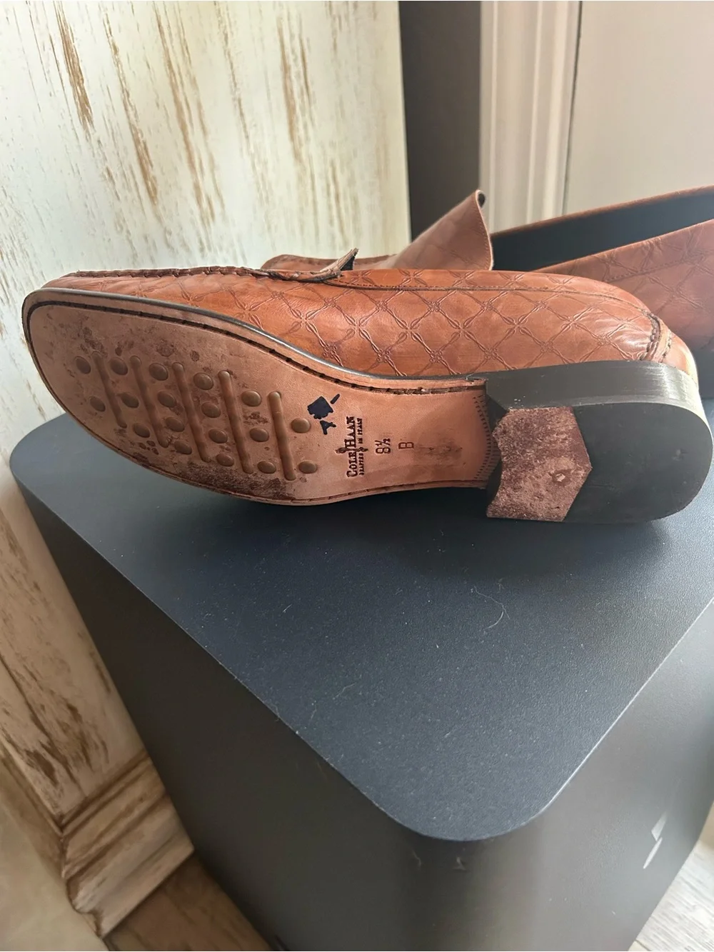 Womens Leather Slip-On Loafers in Tan
